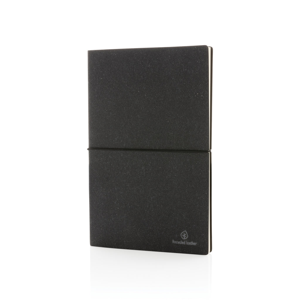 A5 notitieboek van gerecycled leer en gerecycled papier, grijs