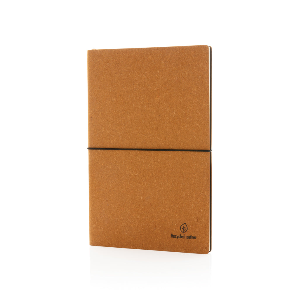 A5 notitieboek van gerecycled leer en gerecycled papier, bruin