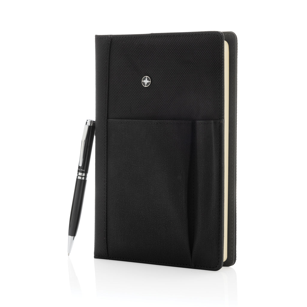 A5 notitieboek met pen (zakelijk model), zwart