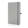 A5 notitieboek van gerecycled leer, harde kaft, lichtgrijs