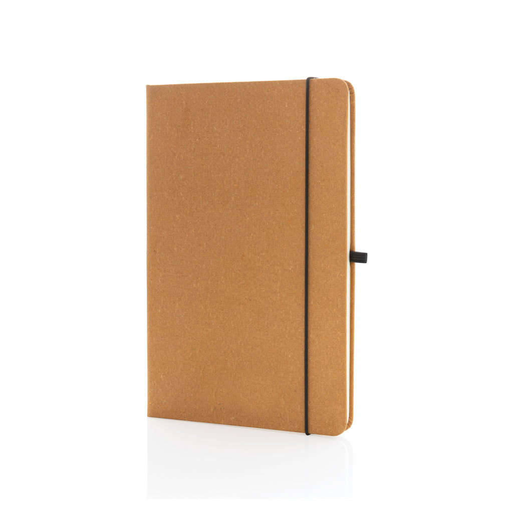 A5 notitieboek van gerecycled leer, harde kaft, bruin