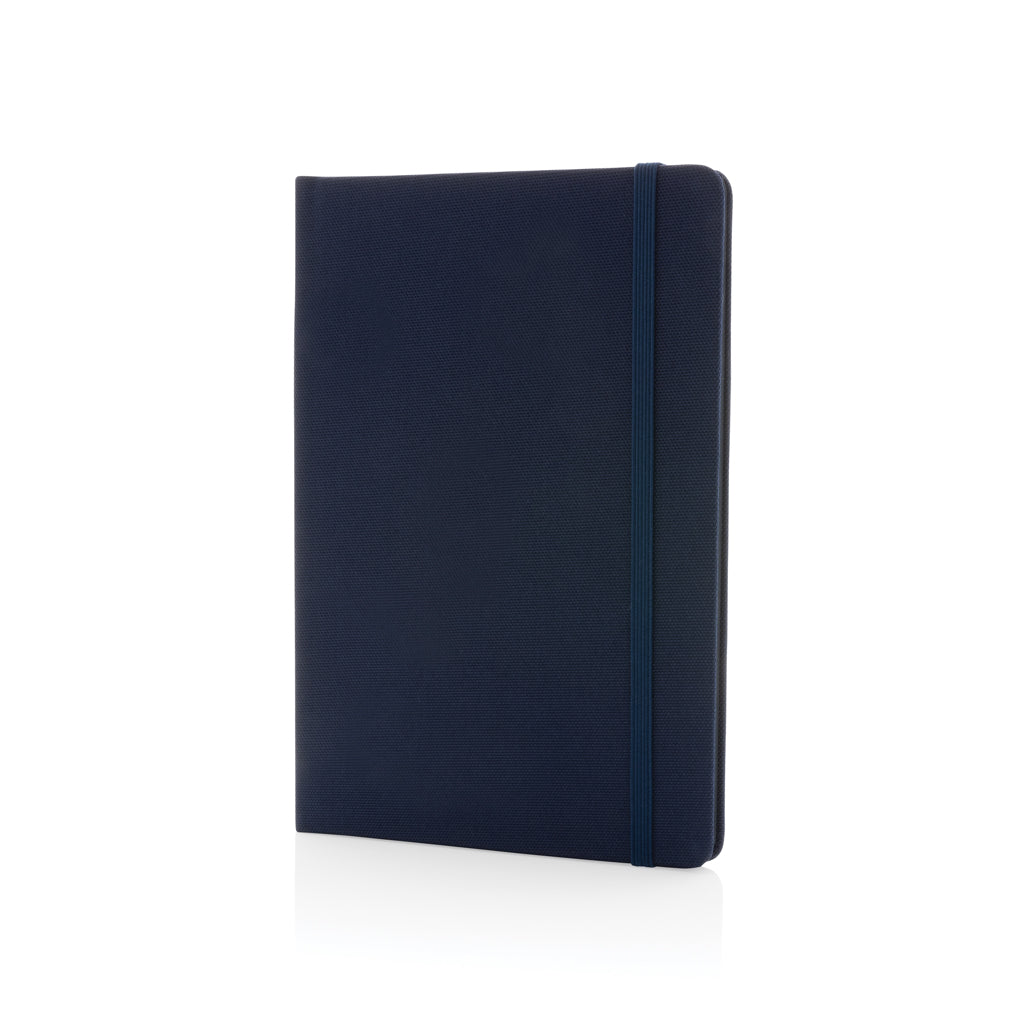 A5 notitieboek van gerecycled PET en papier, donkerblauw