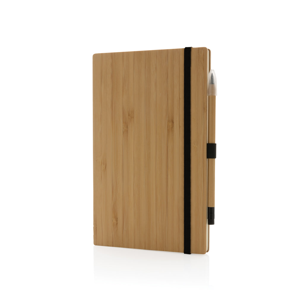 A5 notitieboek van FSC-bamboe en papier, bruin