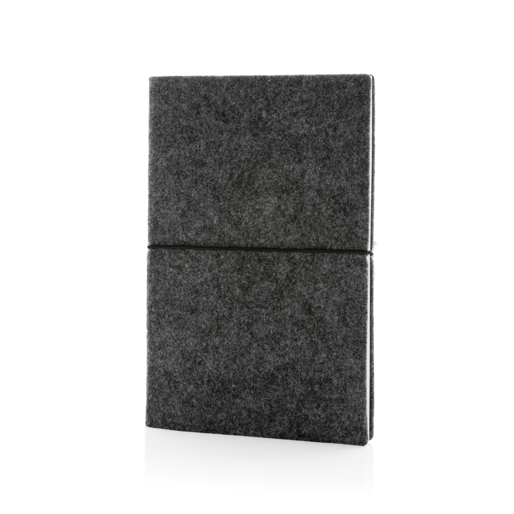A5 notitieboek van gerecycled vilt en papier, zwart