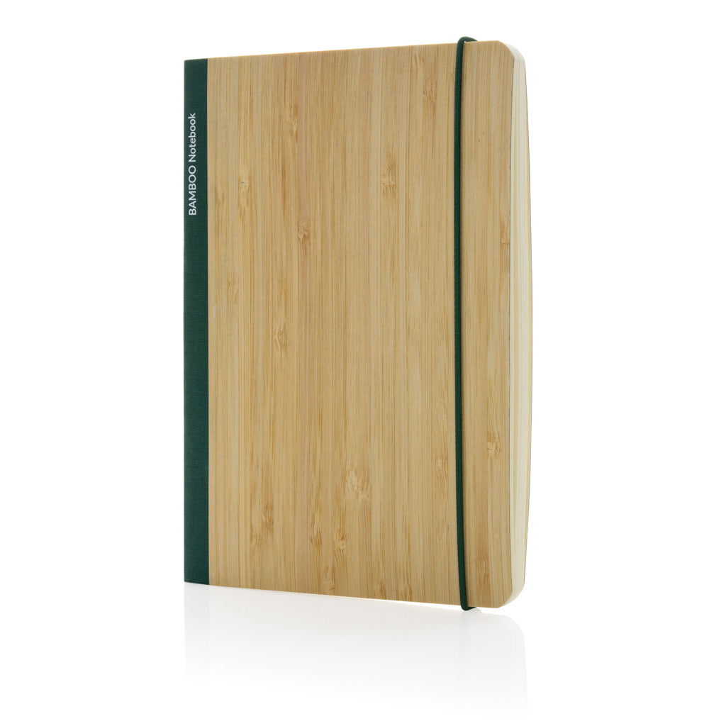 A5 notitieboek van FSC-bamboe en papier (20 cm), groen