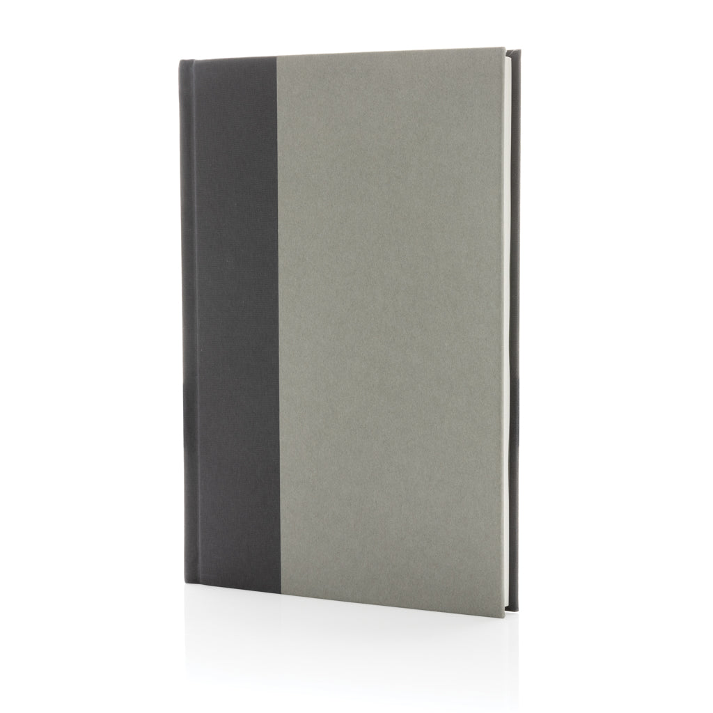 A5 notitieboek van gerecycled PET en kraftpapier, grijs