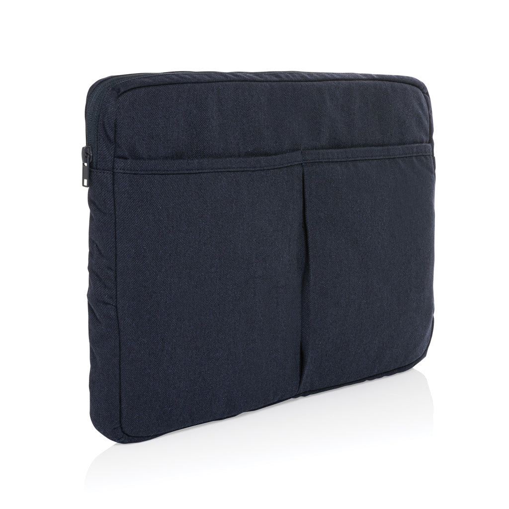 Laptophoes 15,6 inch, gerecycled katoen, donkerblauw