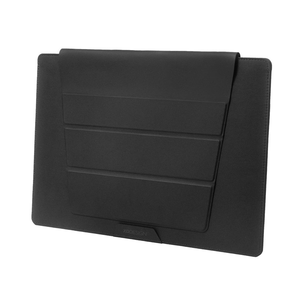 Laptophoes van kunstleer en gerecycled PET, zwart