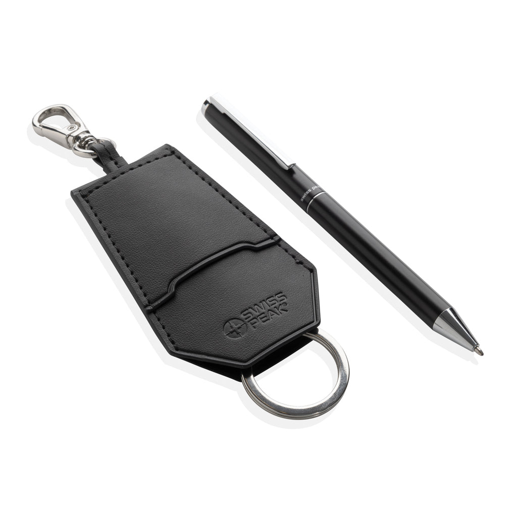 Sleutelorganizer en pen, set in geschenkdoos, zwart
