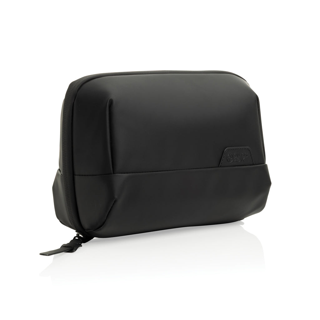 Toilettas 24 x 11 x 16 cm met schuine rits, zwart