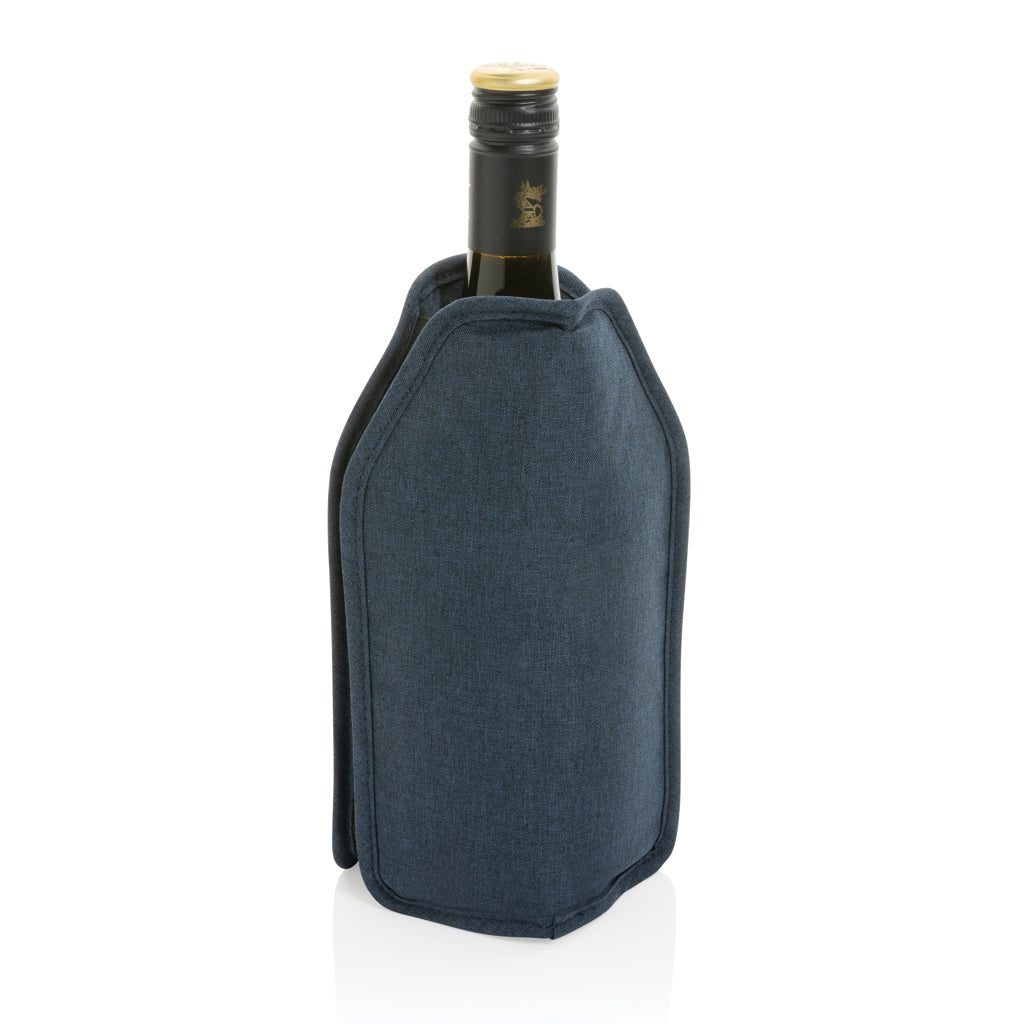Wijnkoeler sleeve van gerecycled polyester, donkerblauw
