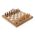 Opvouwbaar schaakspel van hout, bruin