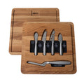 Kaasplank met 5 messen, compact, bruin