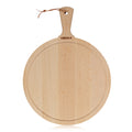 Ronde houten serveerplank, groot, bruin