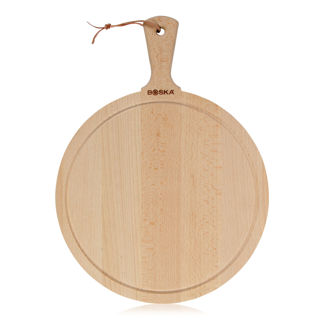 Ronde houten serveerplank, groot, bruin