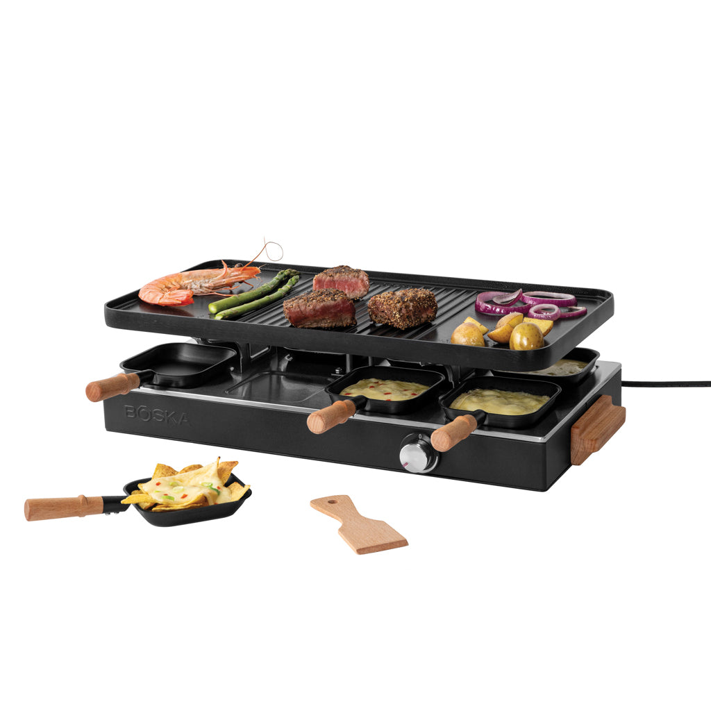 Elektrische raclette voor 8 personen, zwart