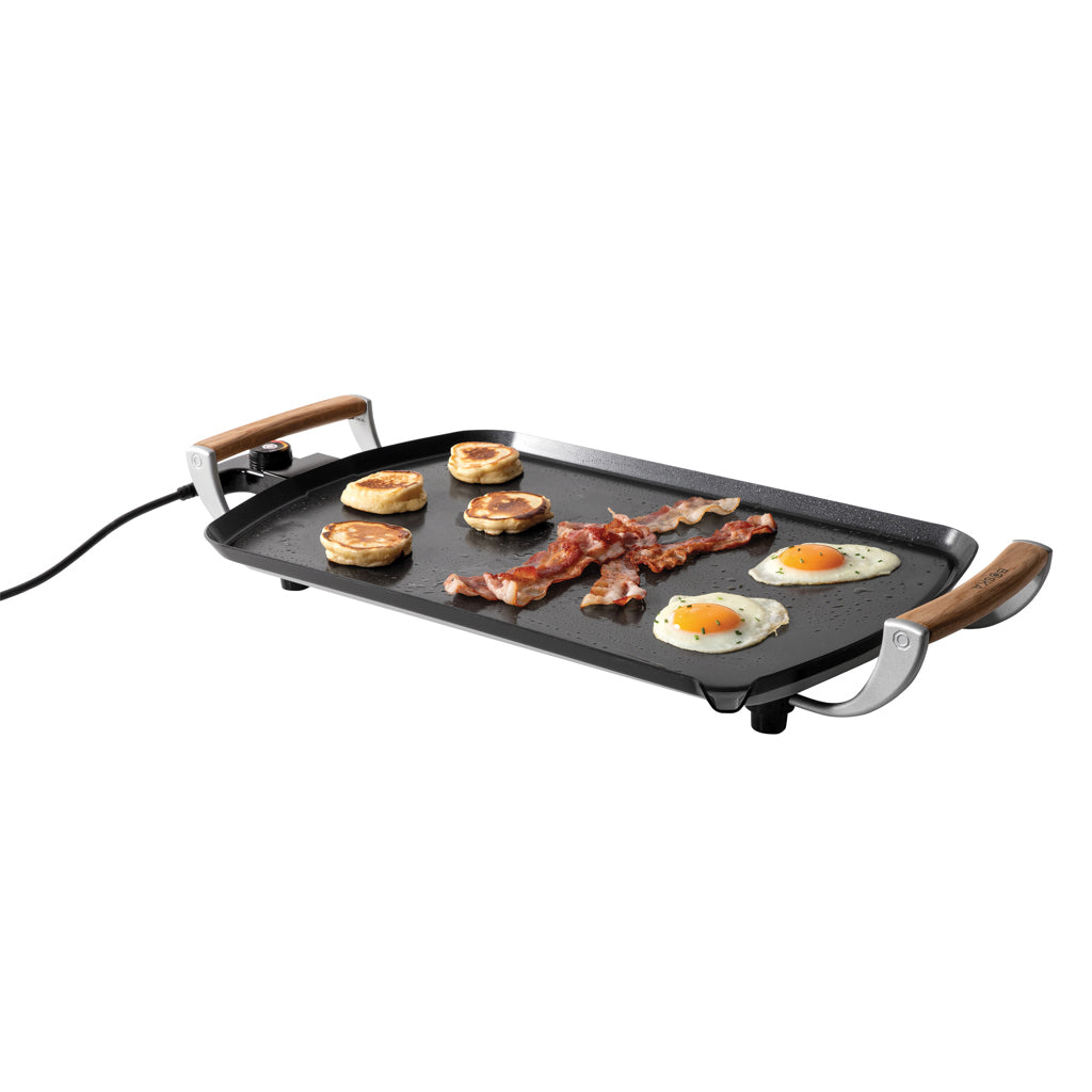 Elektrische grillplaat met verstelbare temperatuur, zwart