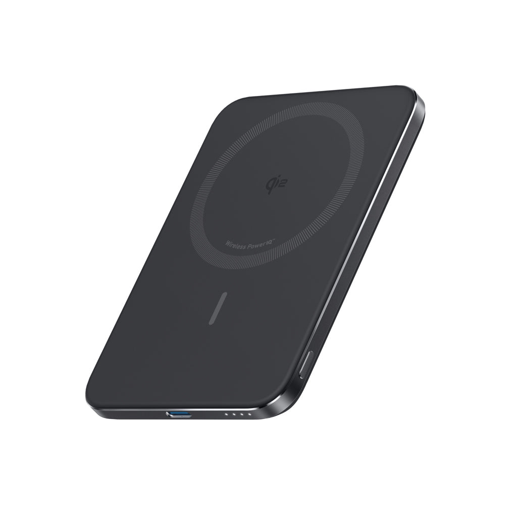Magnetische powerbank 5.000 mAh, ultradun, zwart