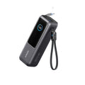 Powerbank 25.000 mAh met 2 ingebouwde kabels, grijs