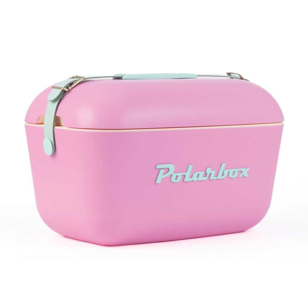Retro koelbox 12L met schouderriem, bubble gum