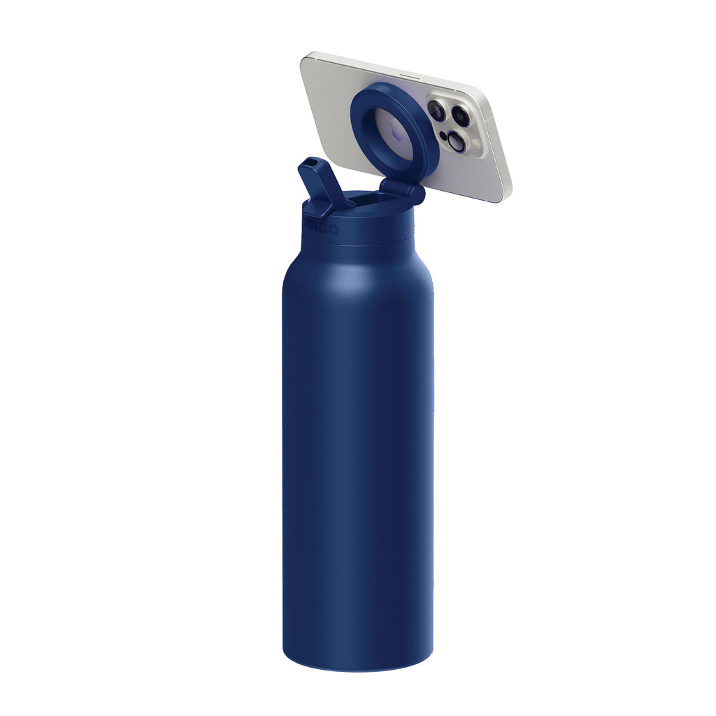 Drinkfles 710 ml met MagSafe telefoonhouder, blauw