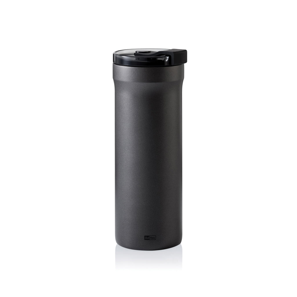 Thermobeker 500 ml met transparant deksel, grijs