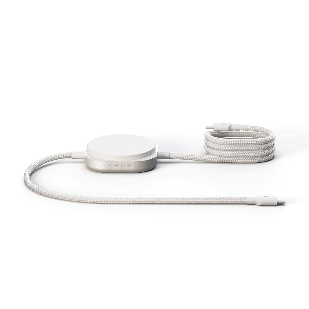 USB-C naar USB-C kabel met draadloos laadstation, wit