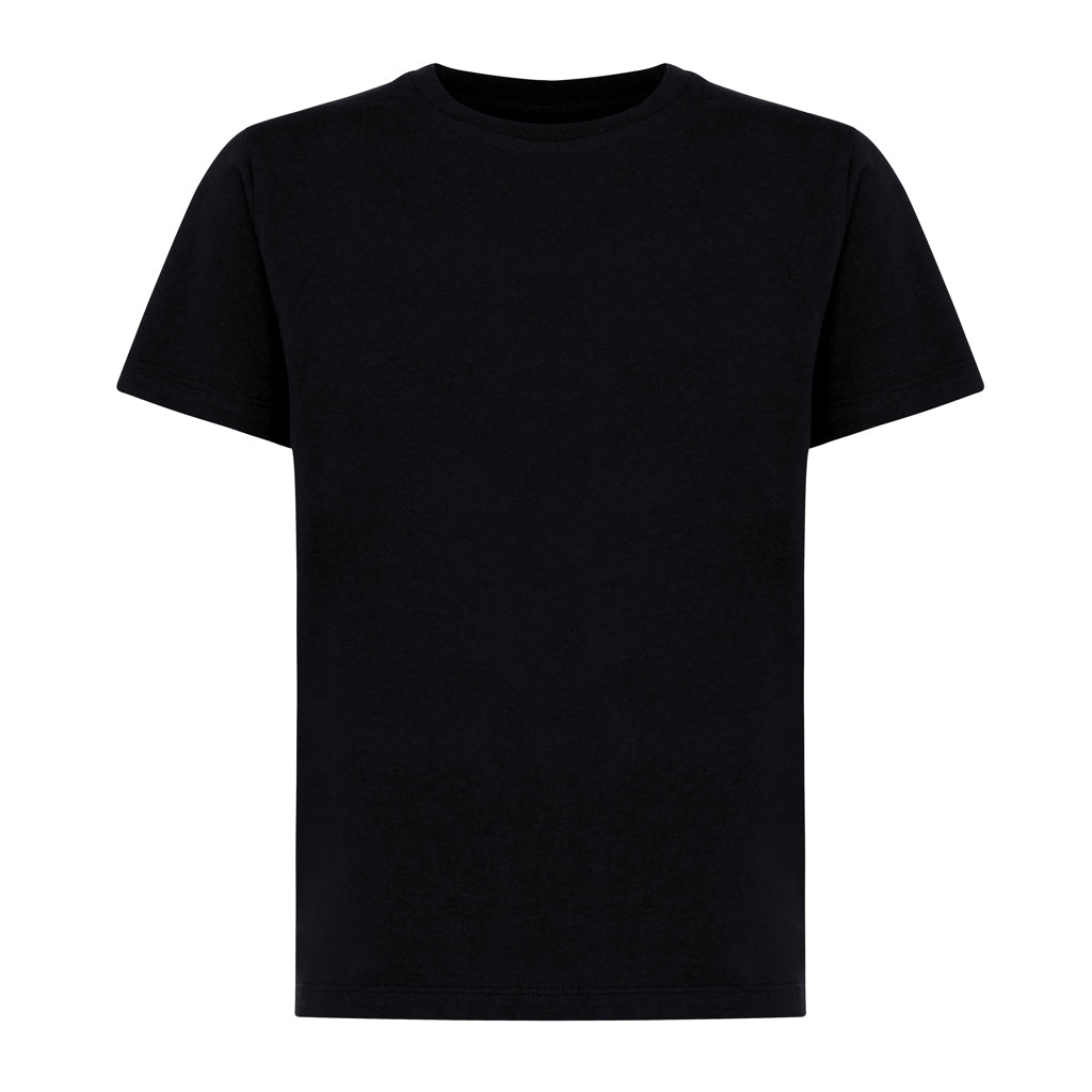 Kinder T-shirt, gerecycled en biologisch katoen, zwart