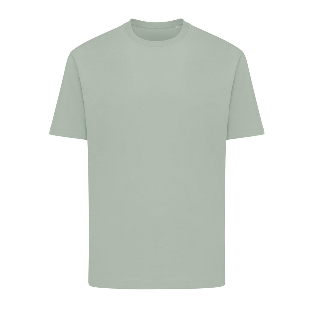 Unisex T-shirt boxy fit, gerecycled en biologisch katoen, iceberg green