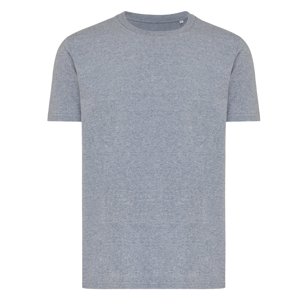 Unisex T-shirt classic fit, gerecycled en biologisch katoen, light heather navy