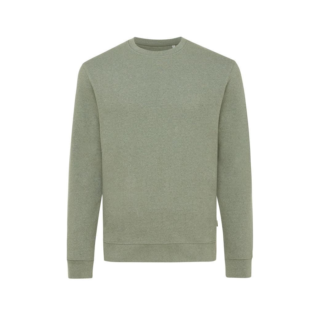 Unisex sweater ongeverfd, gerecycled en biologisch katoen, heather green