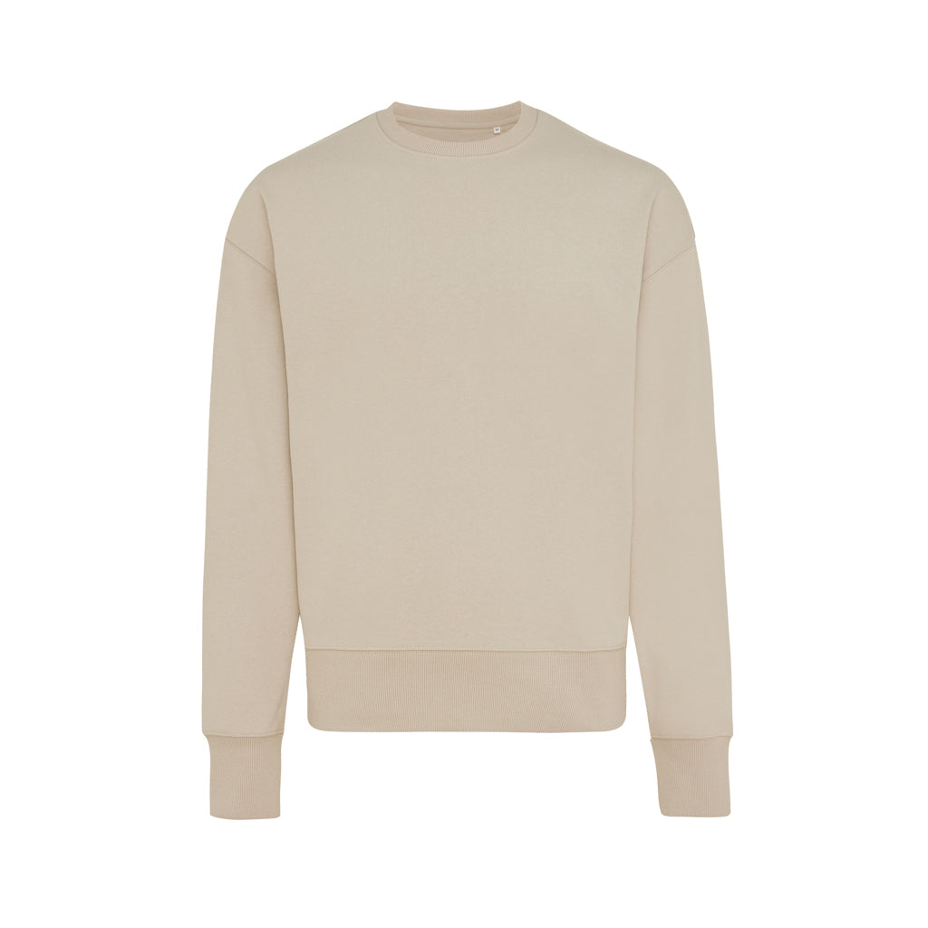 Unisex sweater relaxed fit, gerecycled en biologisch katoen, desert