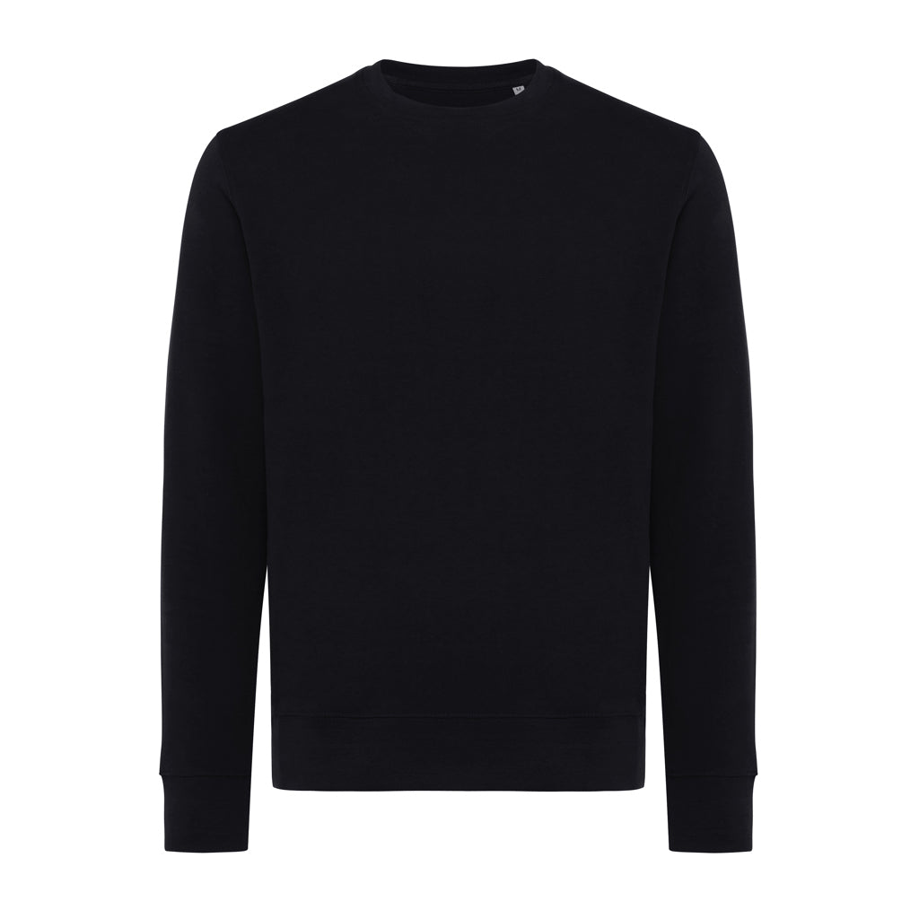 Unisex sweater lichtgewicht, gerecycled en biologisch katoen, zwart