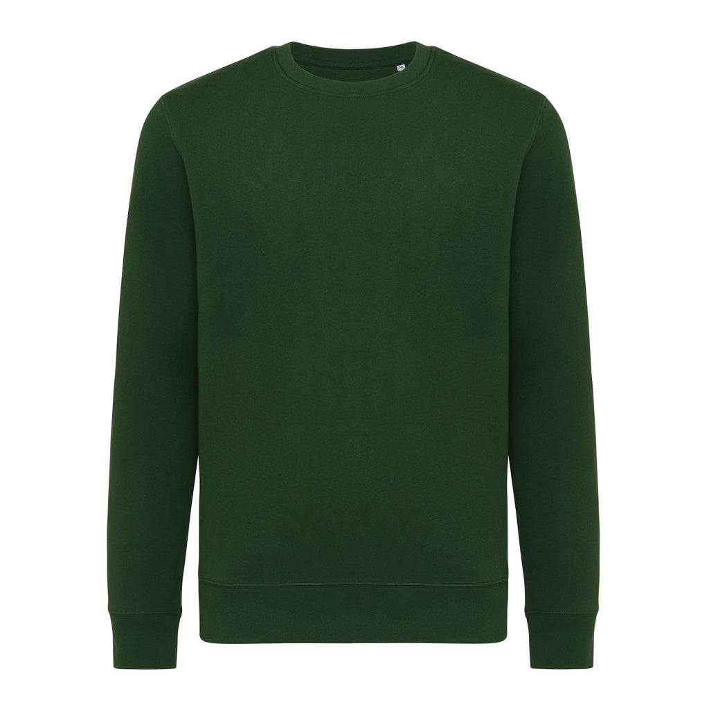 Unisex sweater lichtgewicht, gerecycled en biologisch katoen, forest green