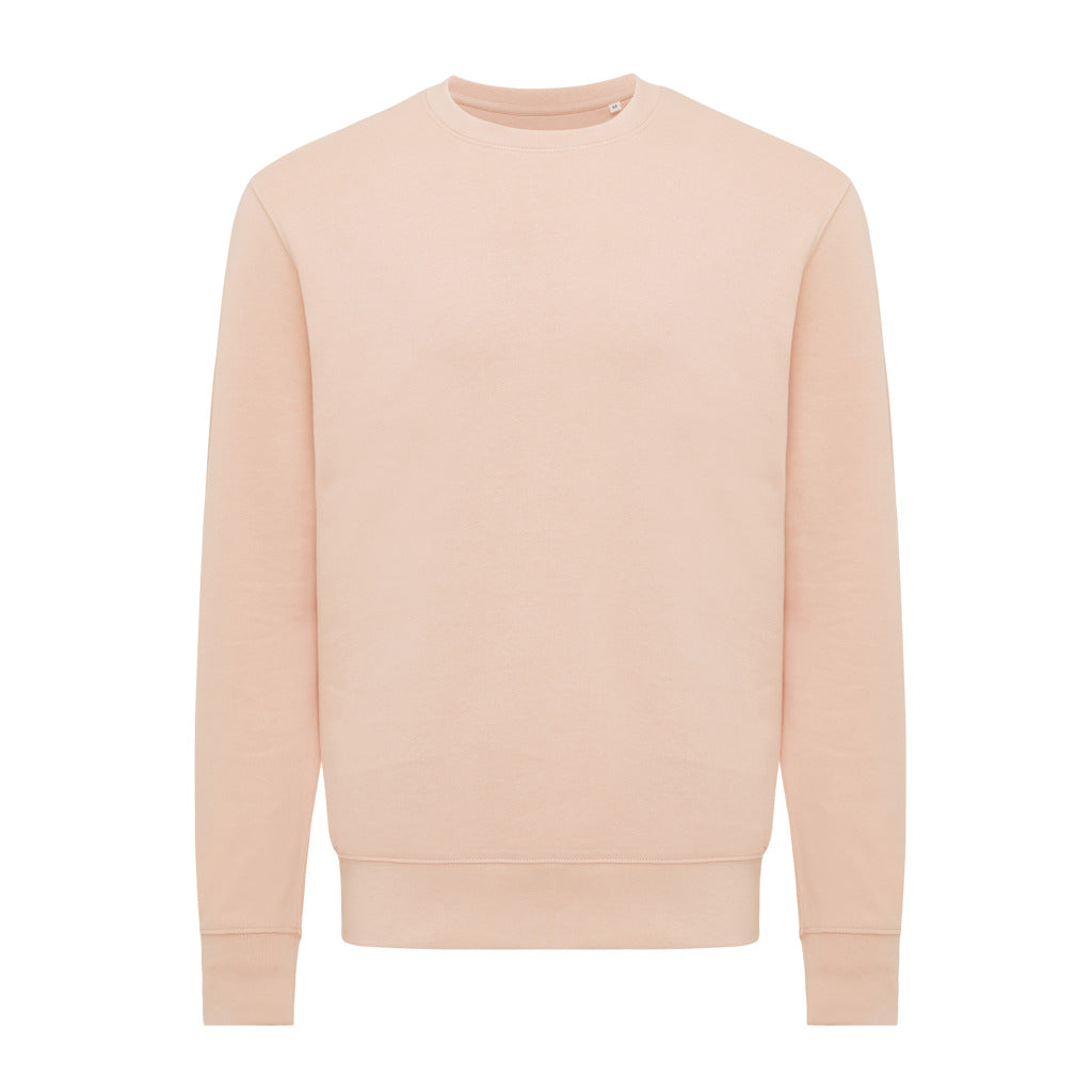 Unisex sweater lichtgewicht, gerecycled en biologisch katoen, peach nectar