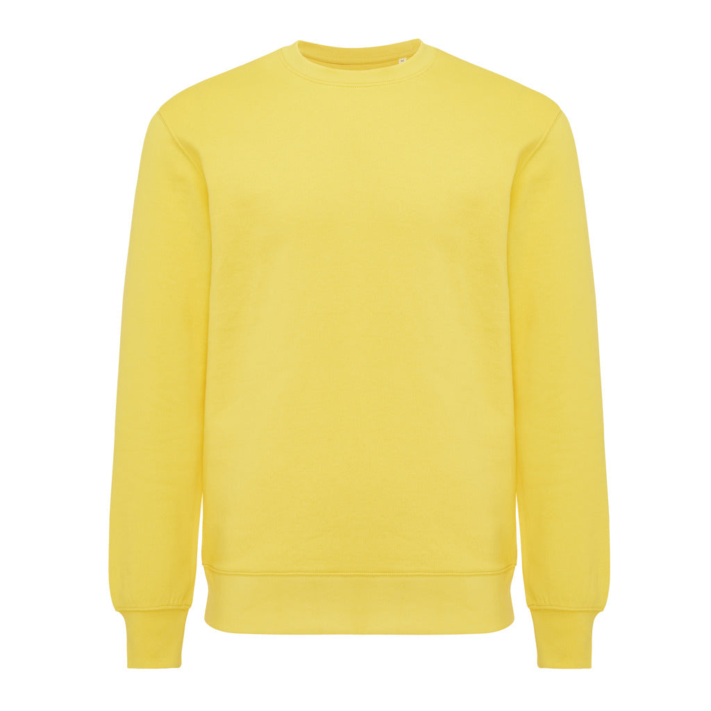 Unisex sweater lichtgewicht, gerecycled en biologisch katoen, geel