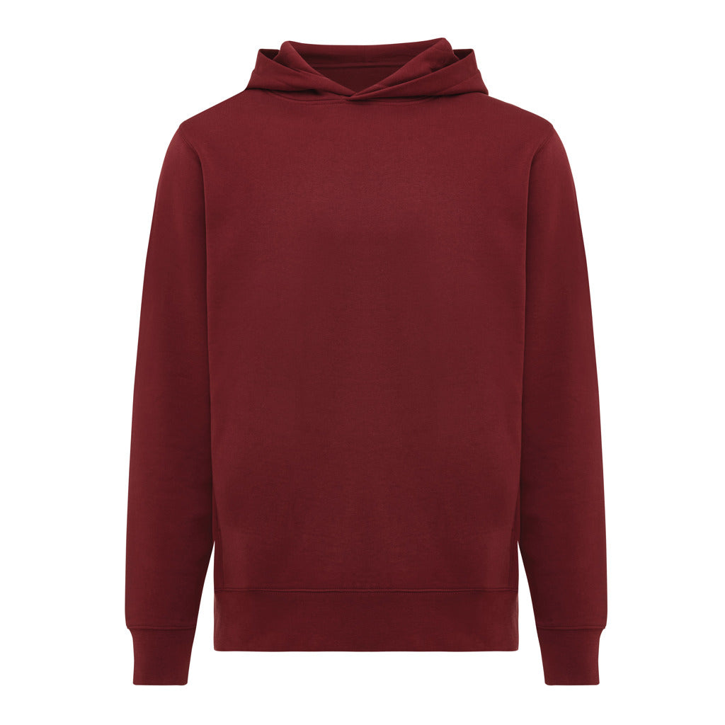 Unisex hoodie met steekzakken, gerecycled katoen, bordeauxrood
