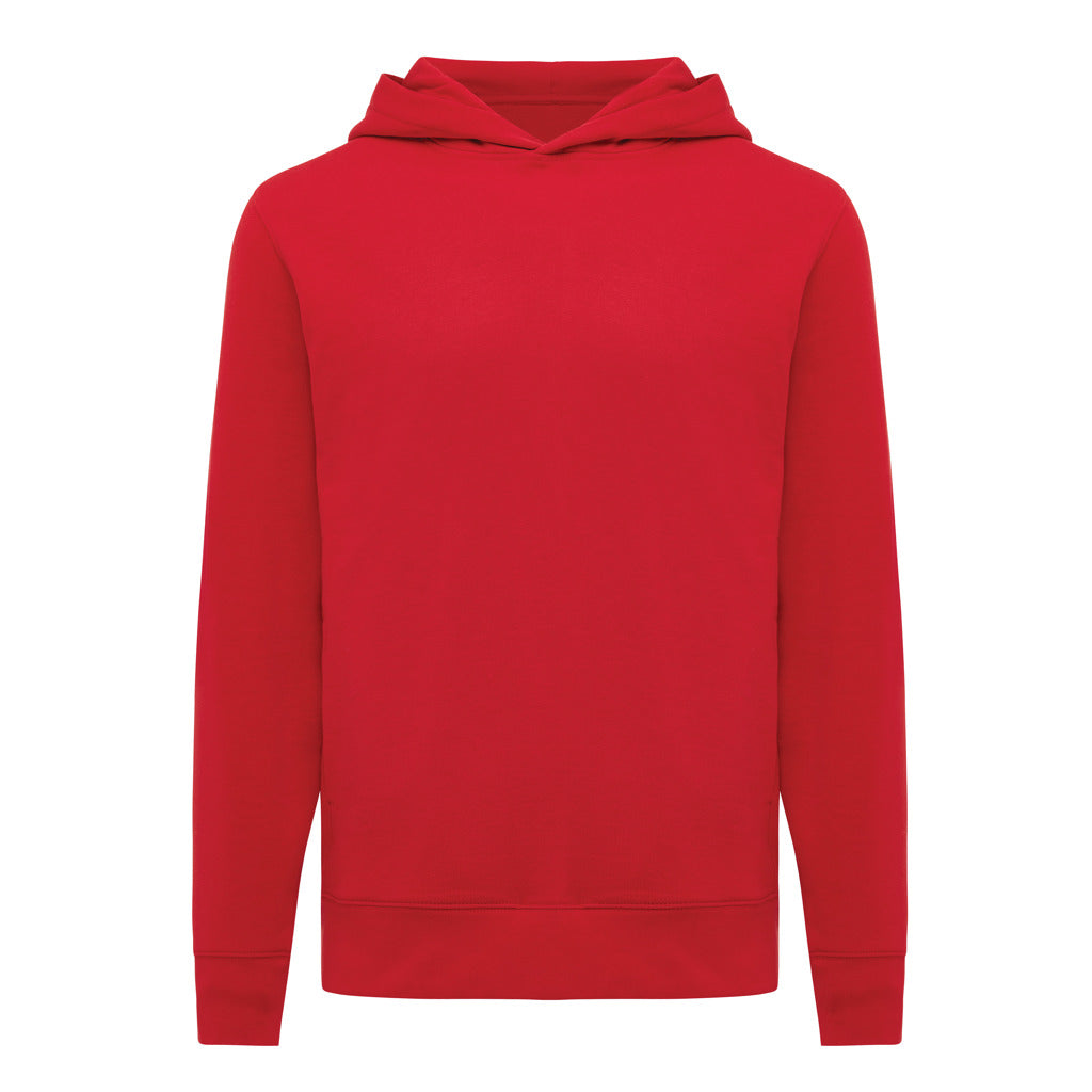 Unisex hoodie met steekzakken, gerecycled katoen, rood