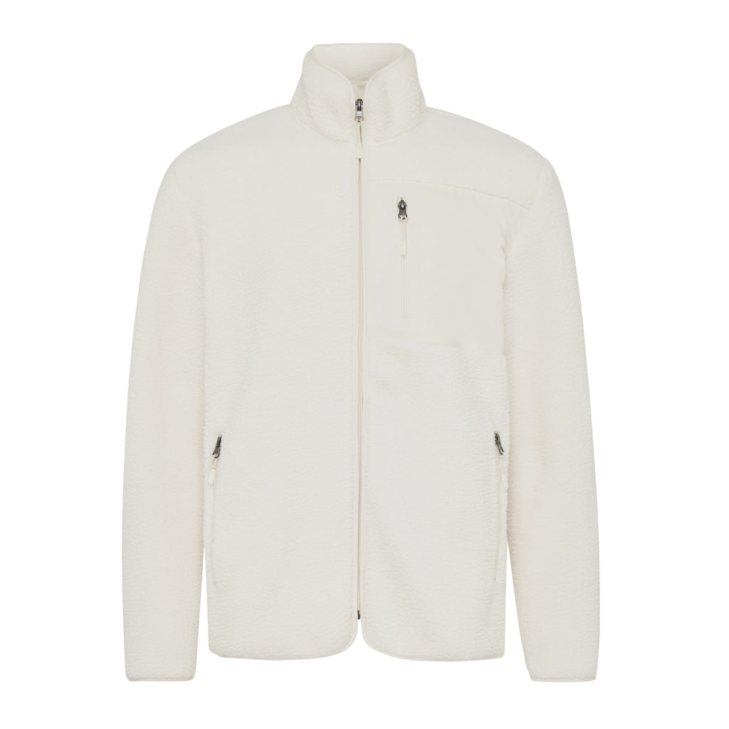 Unisex pile-fleece jas met doorlopende rits, naturel