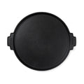 Grillplaat rond 30 cm, geëmailleerd gietijzer, zwart