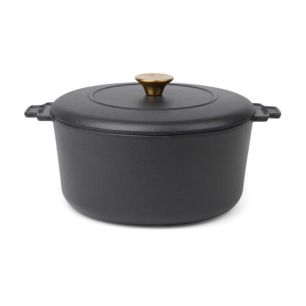 Braadpan 5,5 L, geëmailleerd gietijzer, zwart