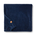 Geruite deken van gerecycled polyester, 170x130 cm, donkerblauw
