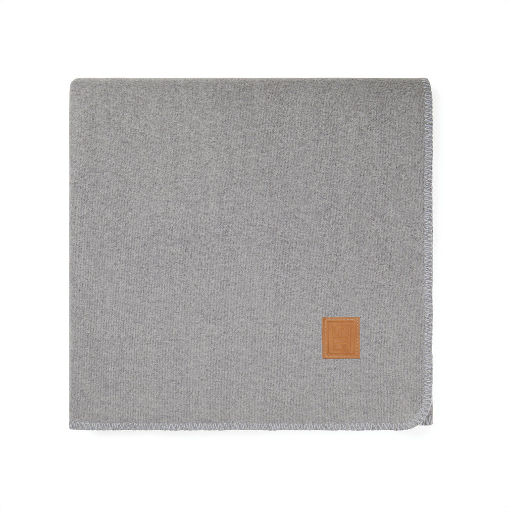 Tweekleurige deken van gerecycled polyester, 170x130 cm, grijs