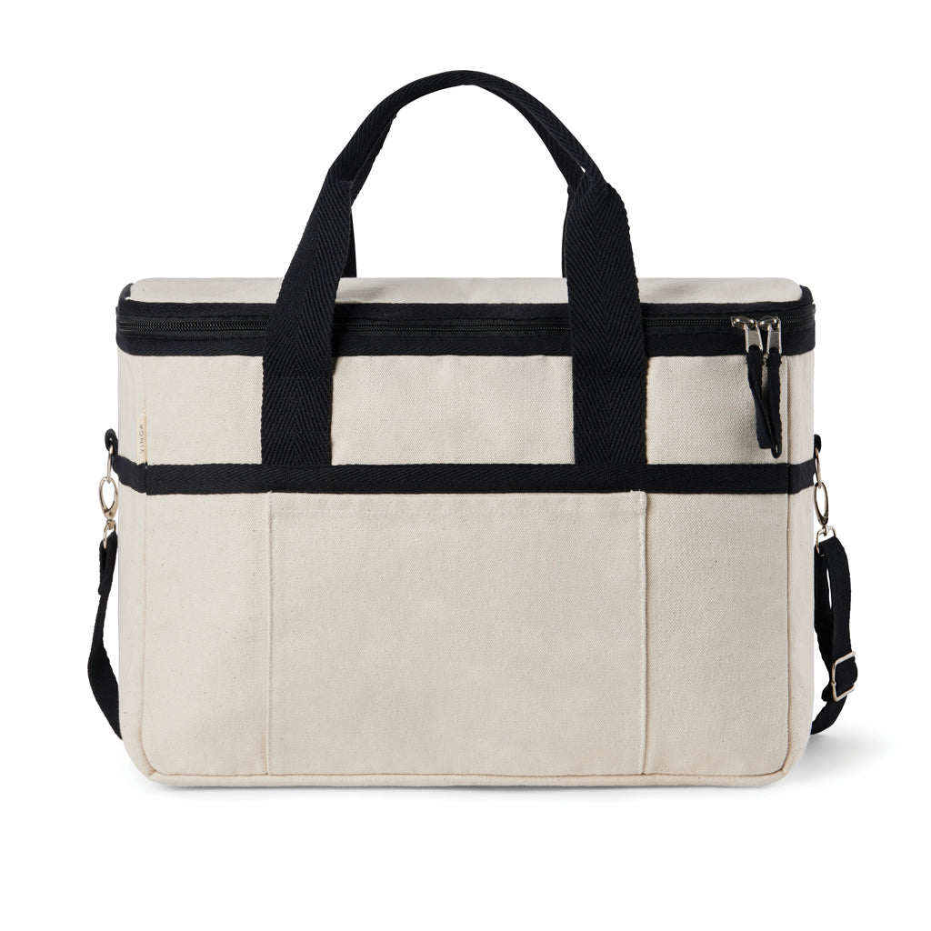 Koelmand van gerecycled canvas, met schouderriem, gebroken wit