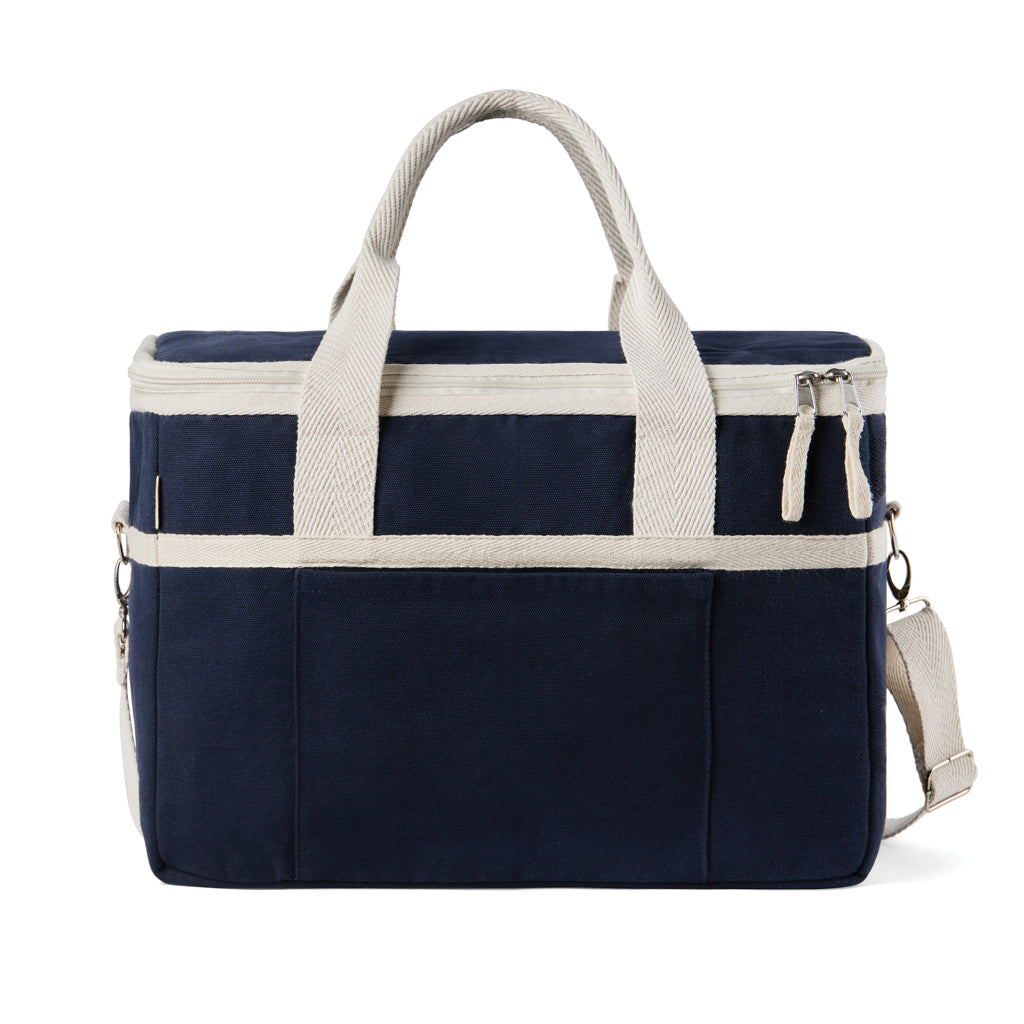 Koelmand van gerecycled canvas, met schouderriem, blauw