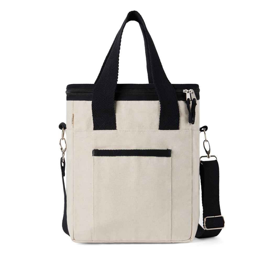 Koeltas van gerecycled canvas, met schouderriem, gebroken wit