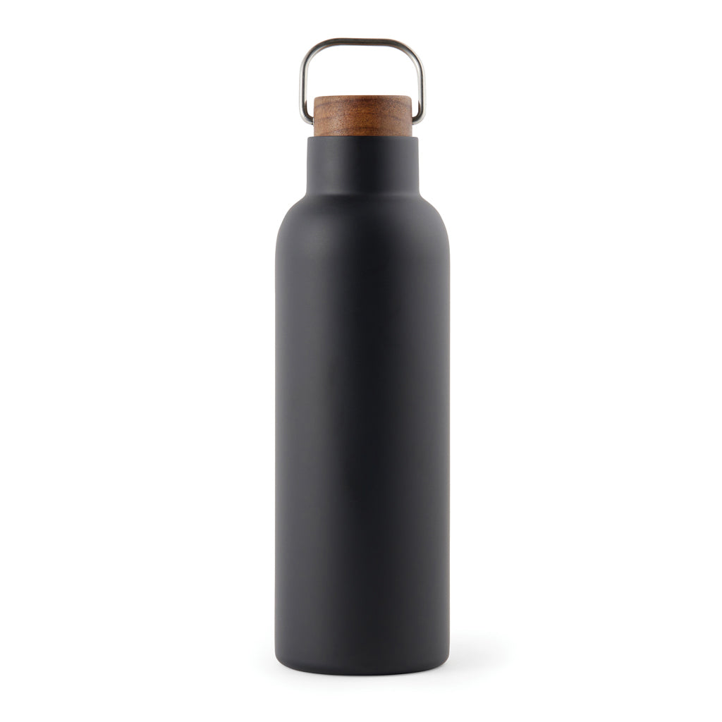 Vacuümfles 800 ml met acaciahouten deksel, zwart