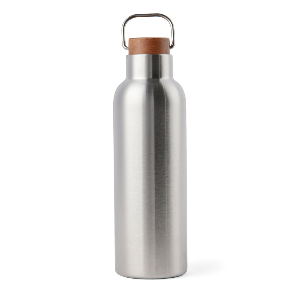 Vacuümfles 800 ml met acaciahouten deksel, staal