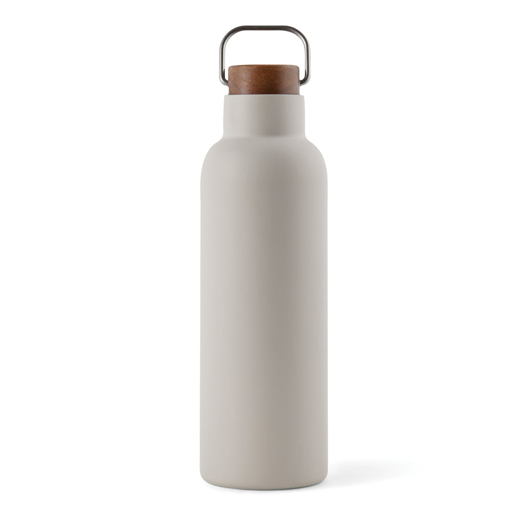 Vacuümfles 800 ml met acaciahouten deksel, beige