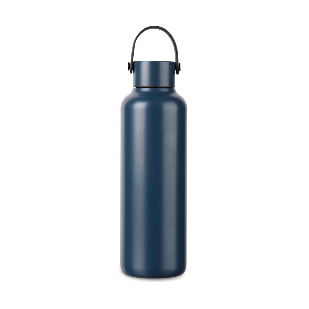 Drinkfles 600 ml, gerecycled RVS, donkerblauw